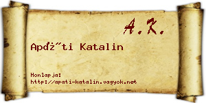 Apáti Katalin névjegykártya